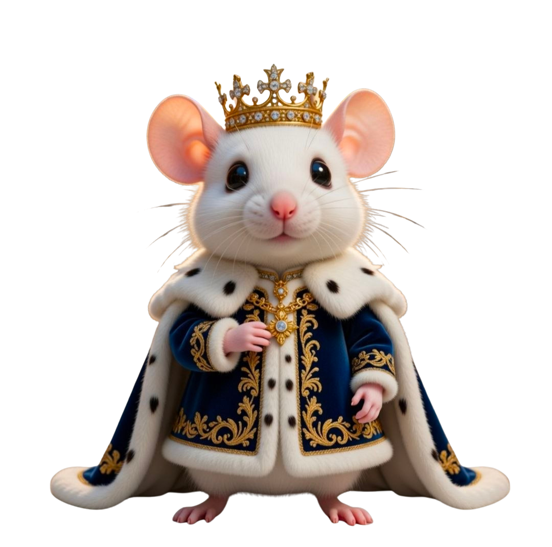 Statsy, lab mouse mascot for Qubic community tokens